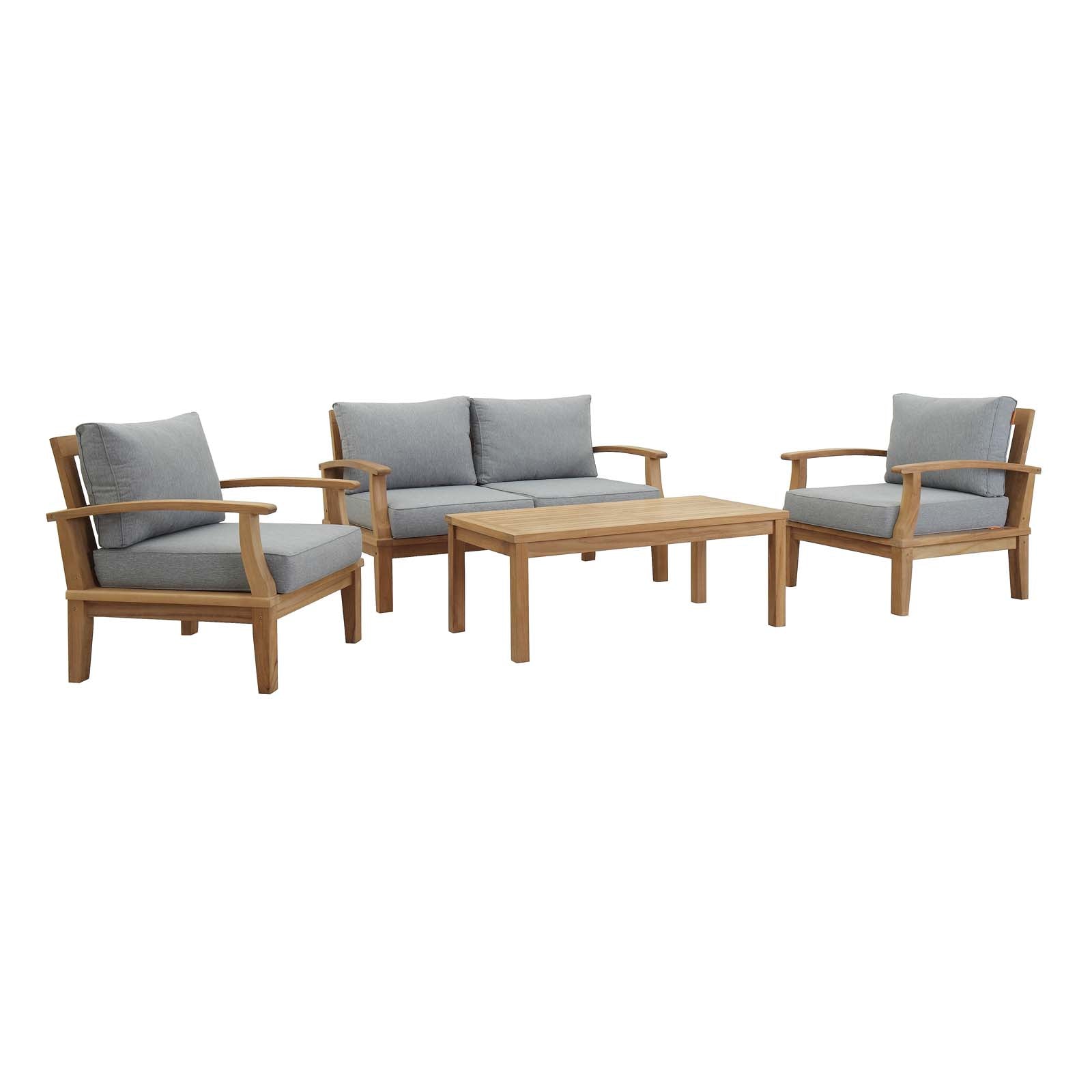 outdoor 4 Piece Outdoor Patio Teak Set