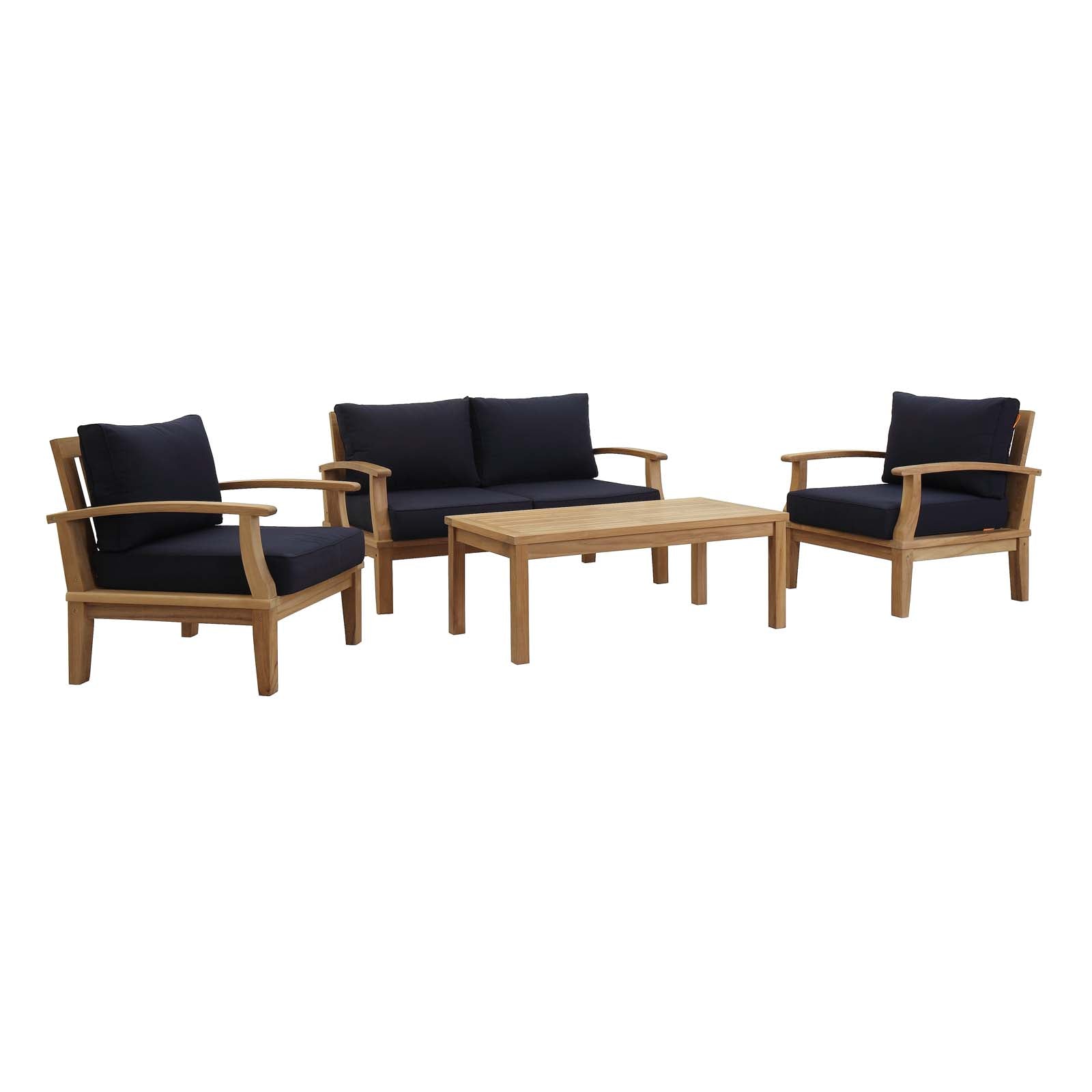 outdoor 4 Piece Outdoor Patio Teak Set