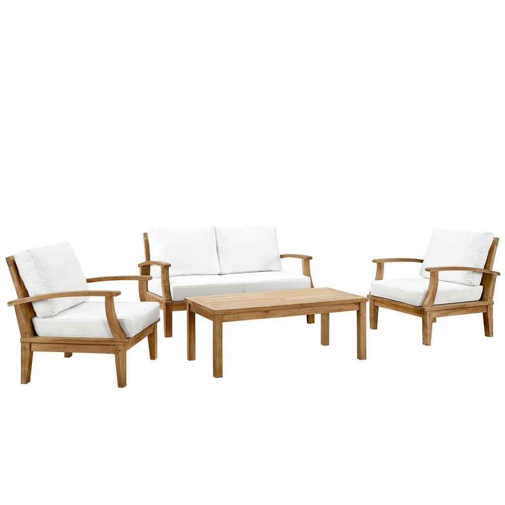 outdoor 4 Piece Outdoor Patio Teak Set