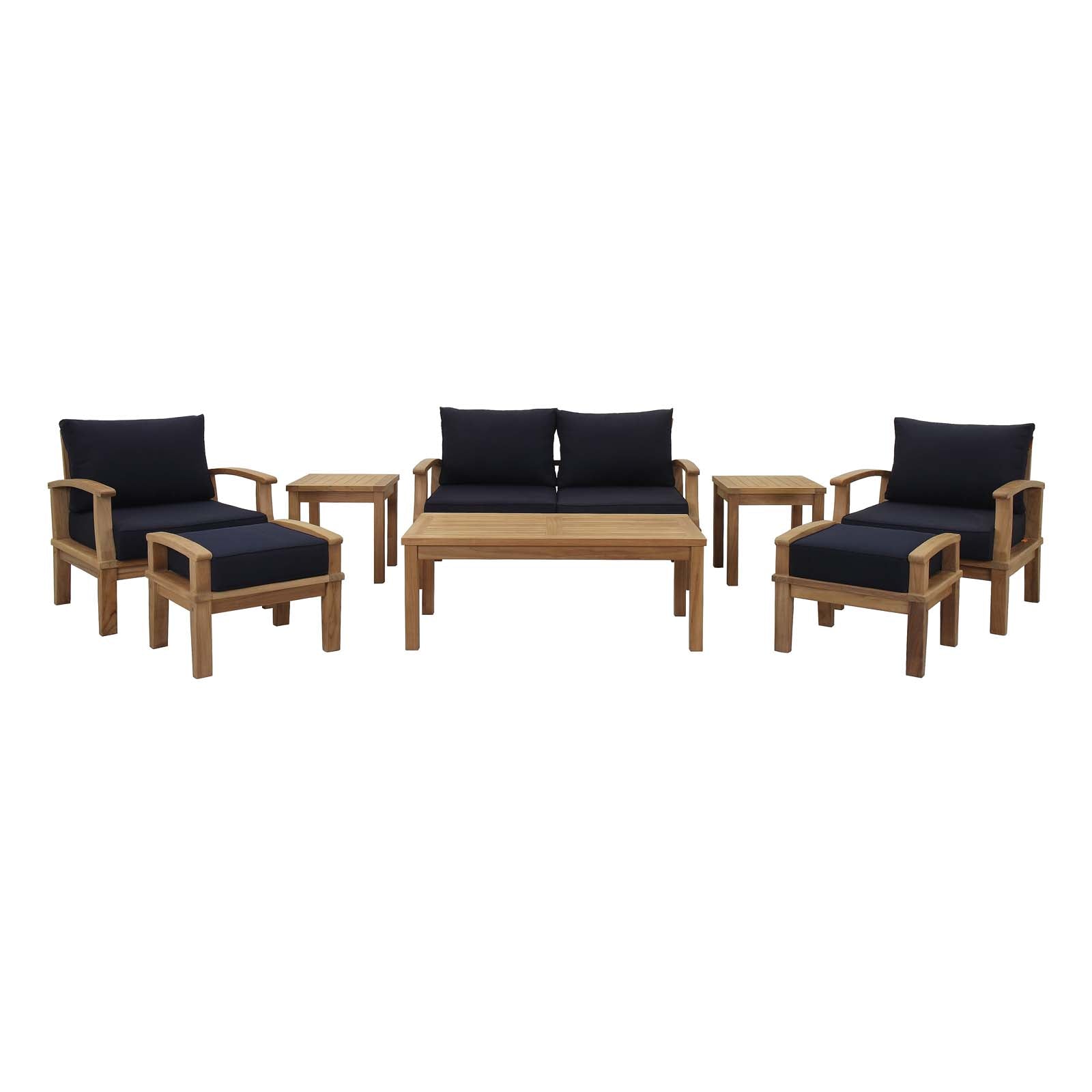 outdoor 8 Piece Outdoor Patio Teak Set