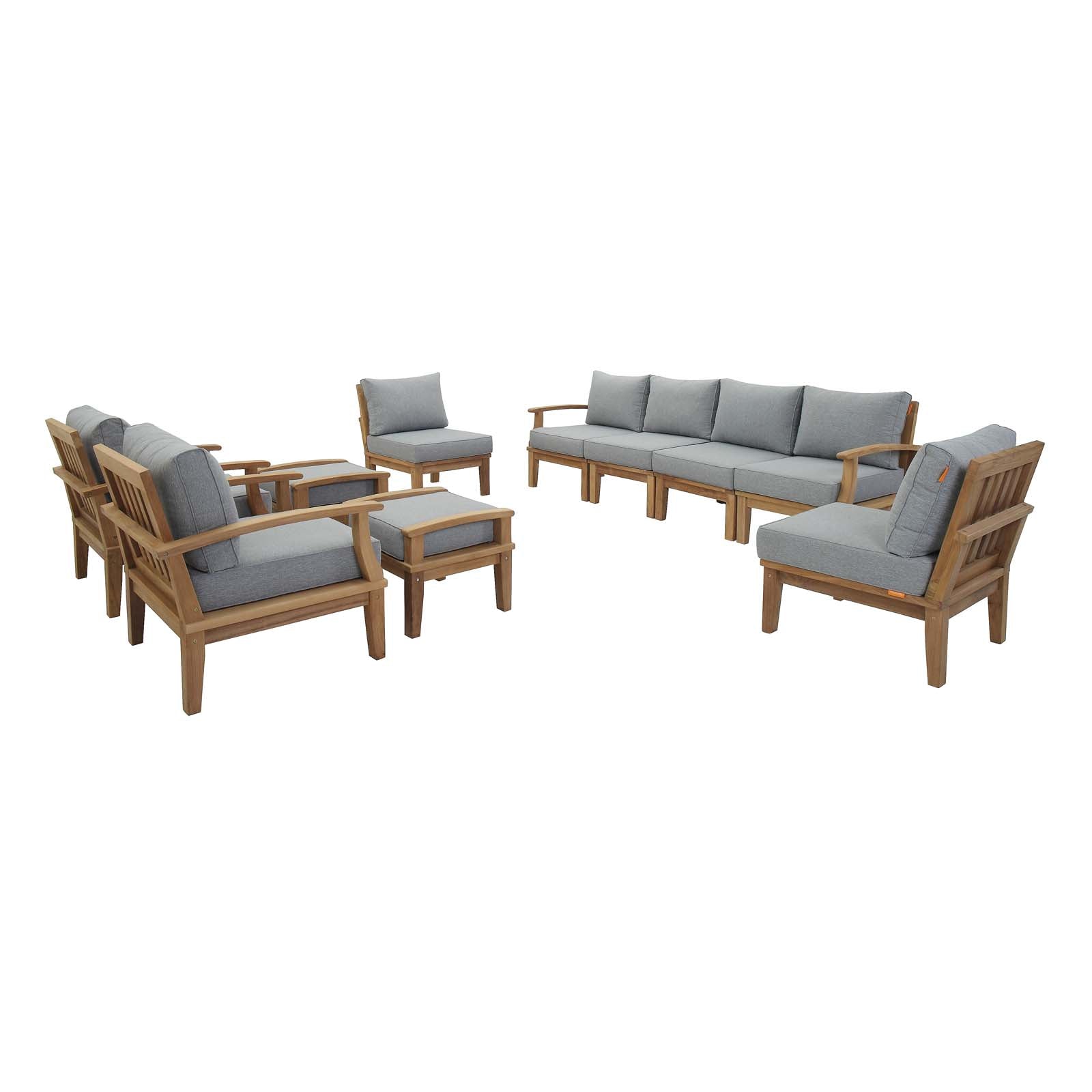 outdoor 10 Piece Outdoor Patio Teak Set