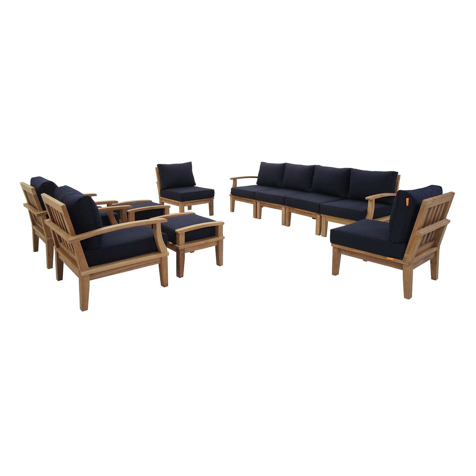 outdoor 10 Piece Outdoor Patio Teak Set