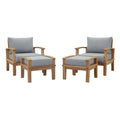 outdoor 4 Piece Outdoor Patio Teak Set