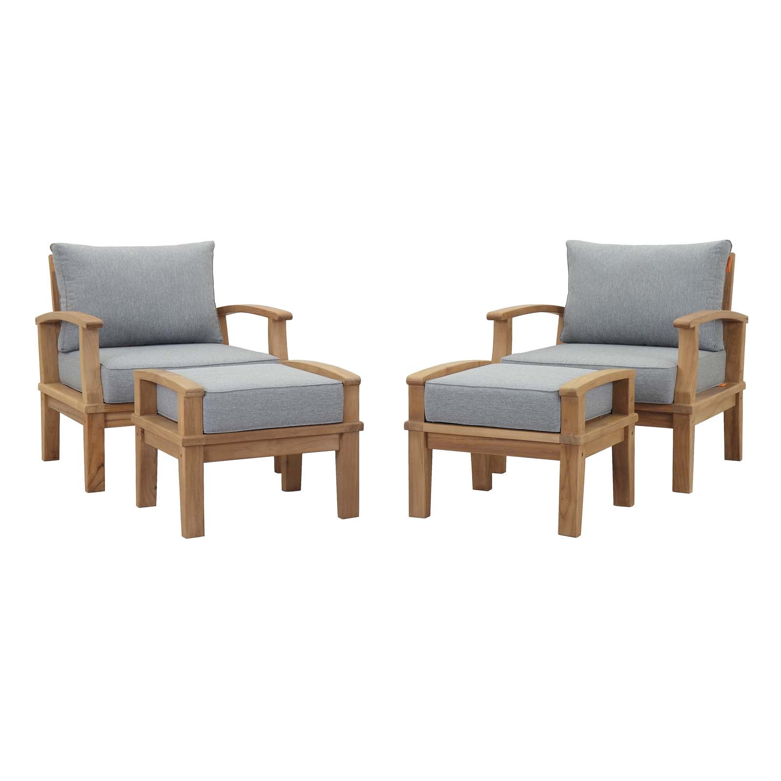 outdoor 4 Piece Outdoor Patio Teak Set