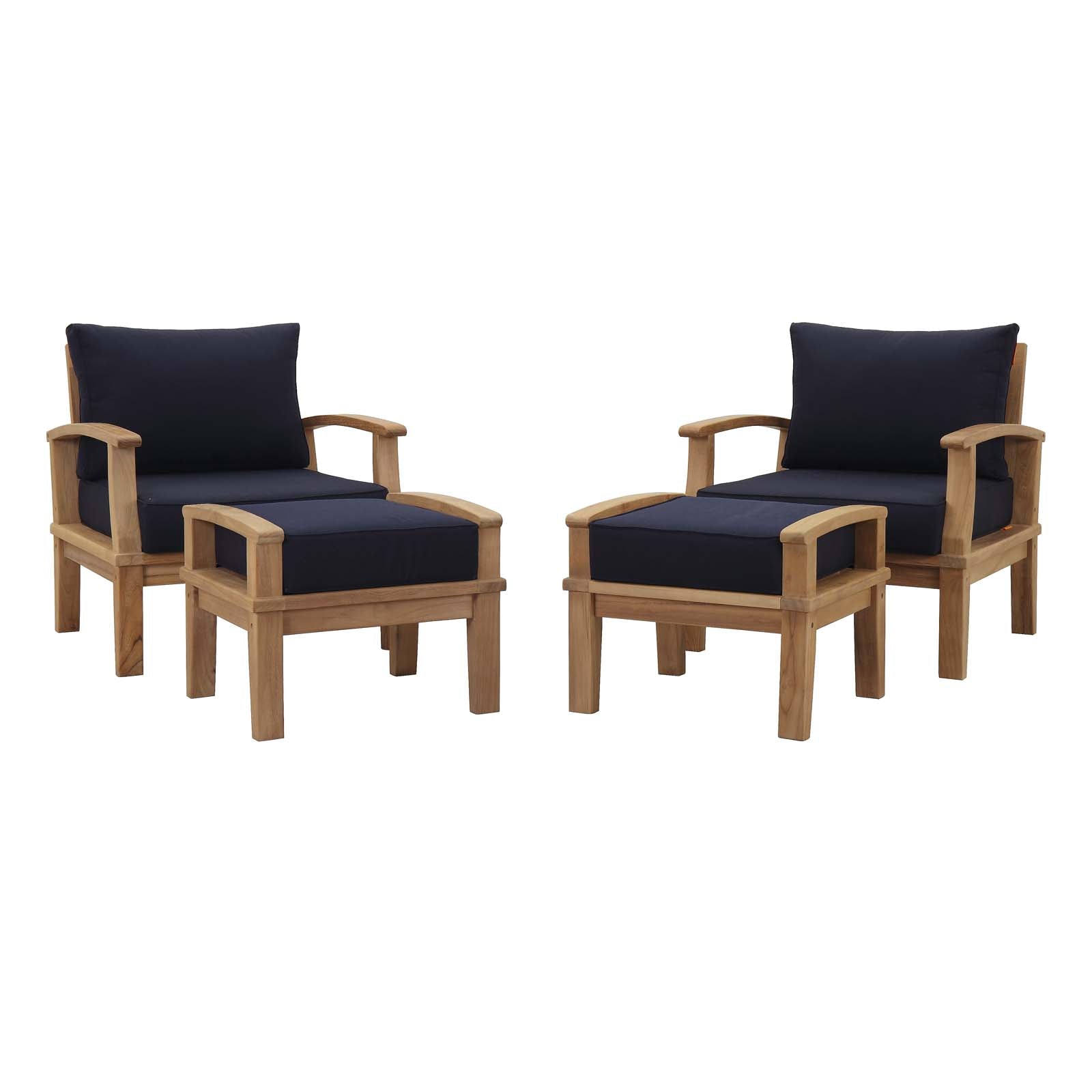 outdoor 4 Piece Outdoor Patio Teak Set