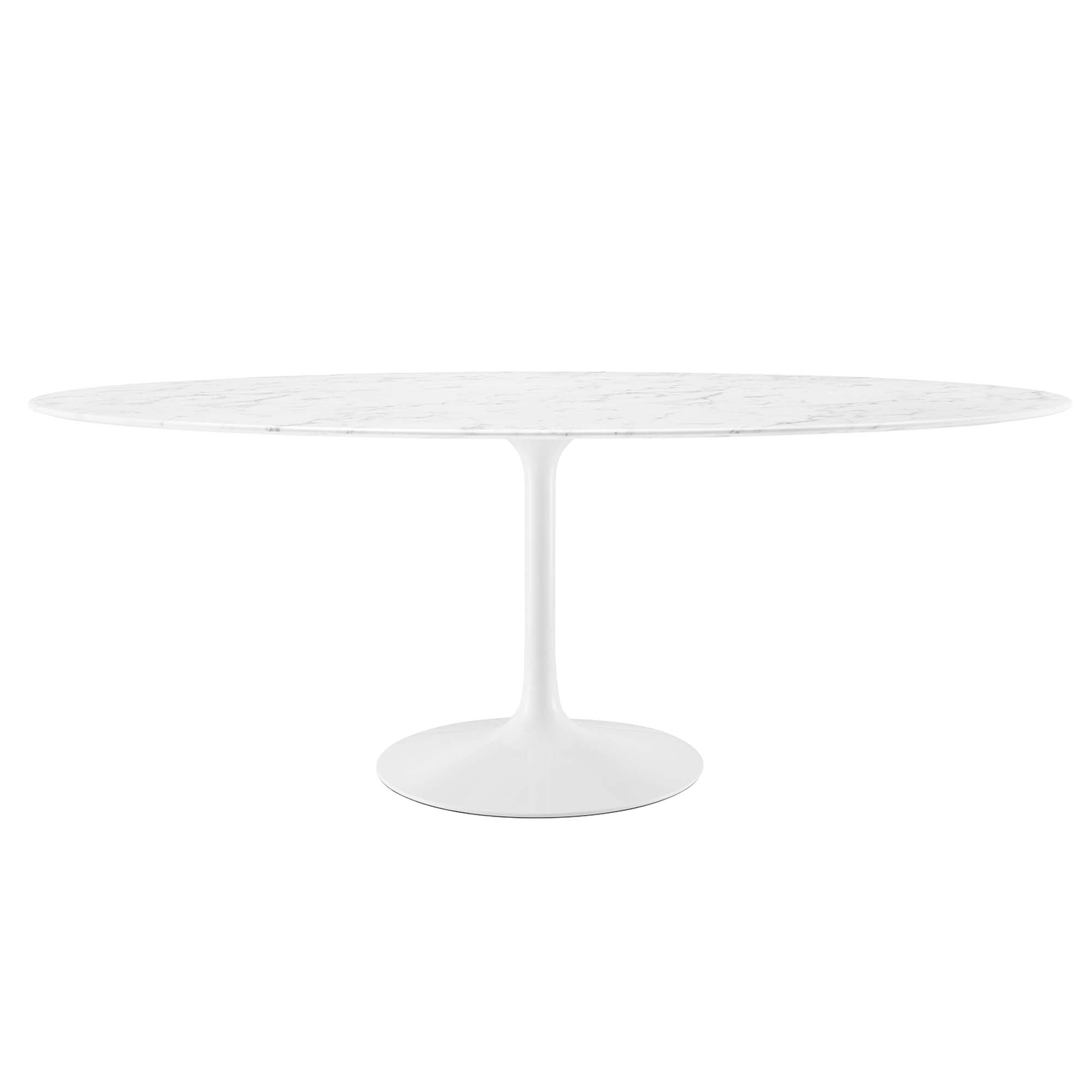 Lippa Oval Artificial Marble Dining Table - EEI-1659-WHI