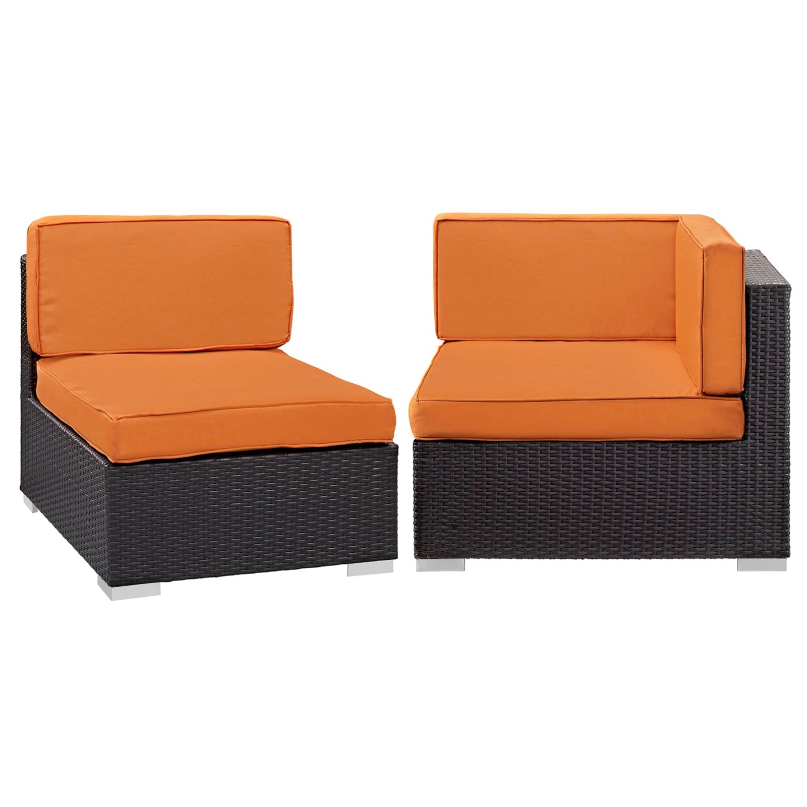 Gather Corner and Middle Outdoor Patio Sectional Set - EEI-1689-EXP-ORA
