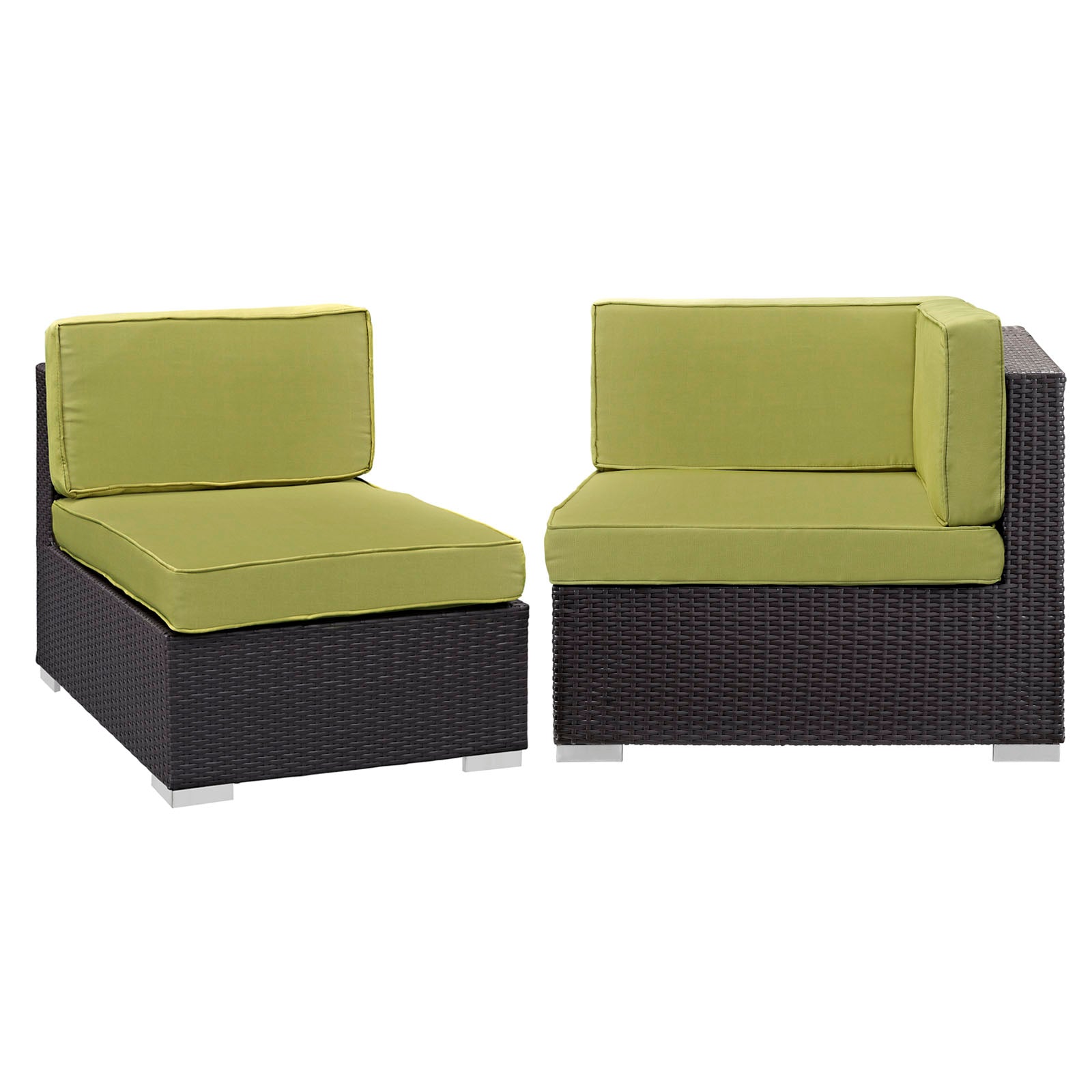 Gather Corner and Middle Outdoor Patio Sectional Set - EEI-1689-EXP-PER