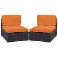 Gather Outdoor Patio Armless Chair Set of 2