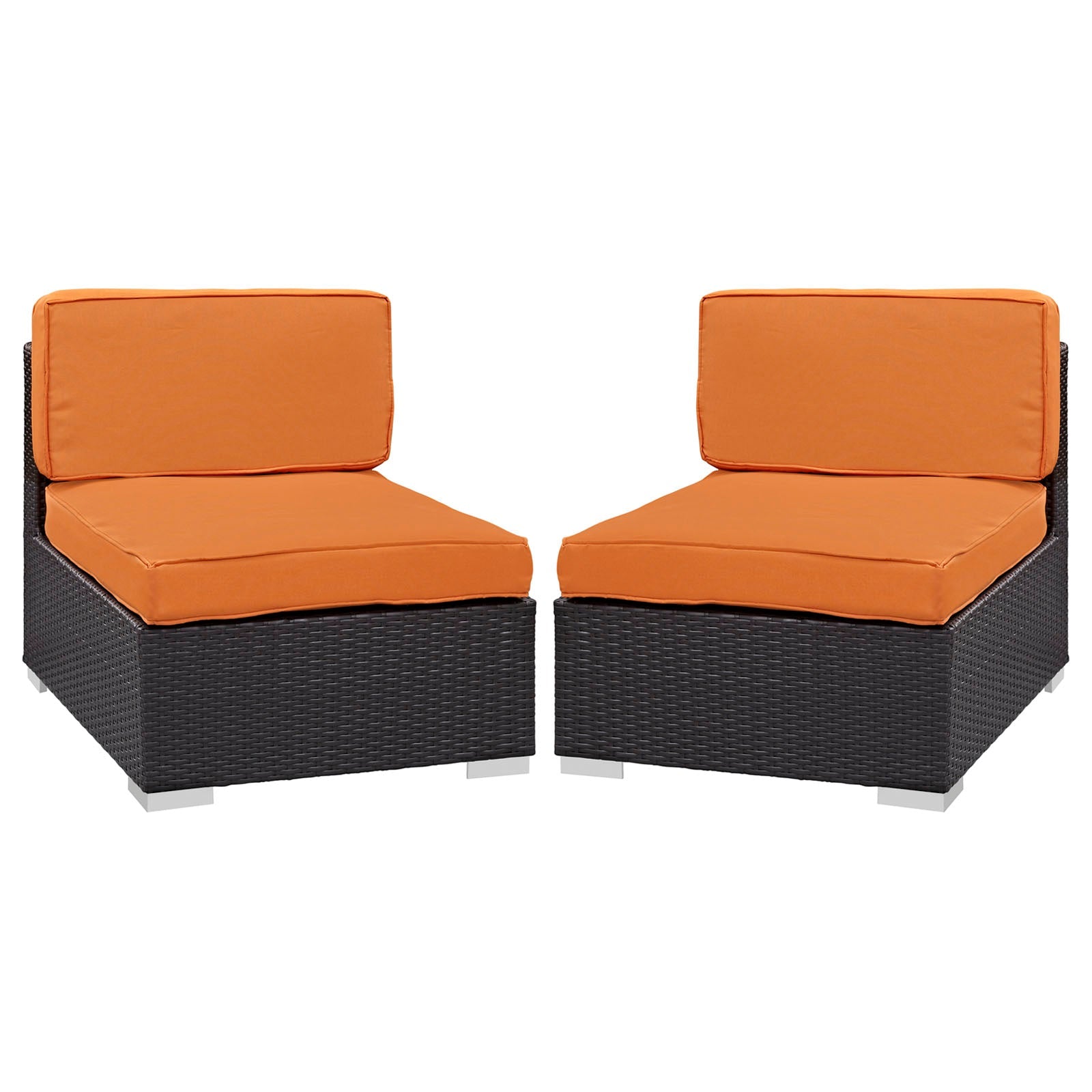 Gather Outdoor Patio Armless Chair Set of 2