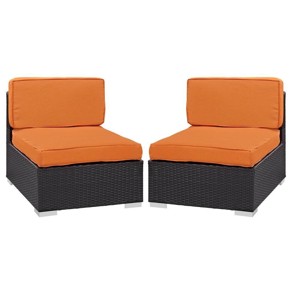 outdoor Outdoor Patio Armless Chair Set of 2