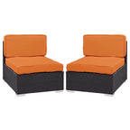 outdoor Outdoor Patio Armless Chair Set of 2