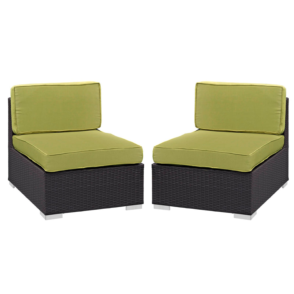 outdoor Outdoor Patio Armless Chair Set of 2