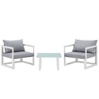 Fortuna 3 Piece Outdoor Patio Sectional Sofa Set
