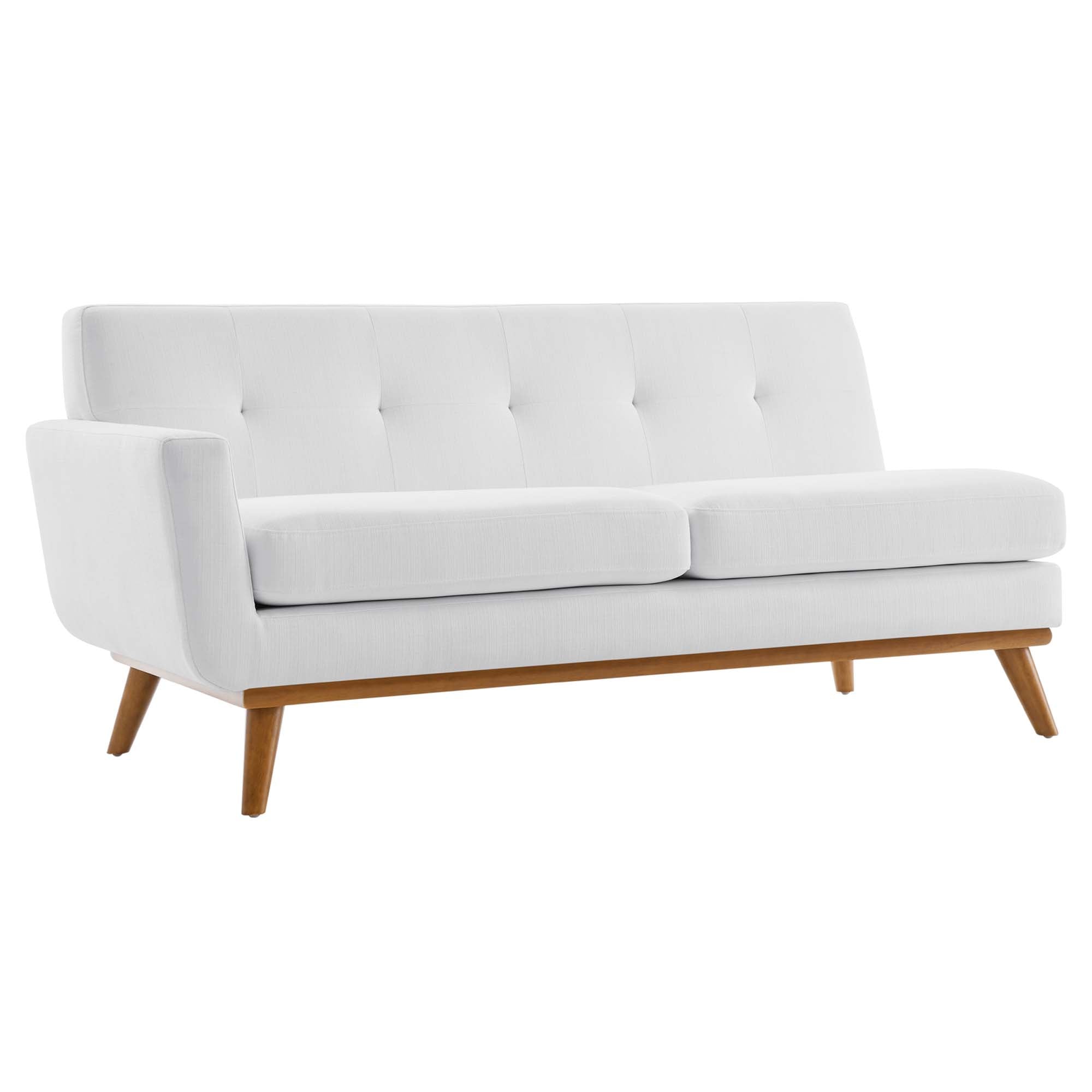 Engage Left-Arm Upholstered Fabric Loveseat - EEI-1795-WHI