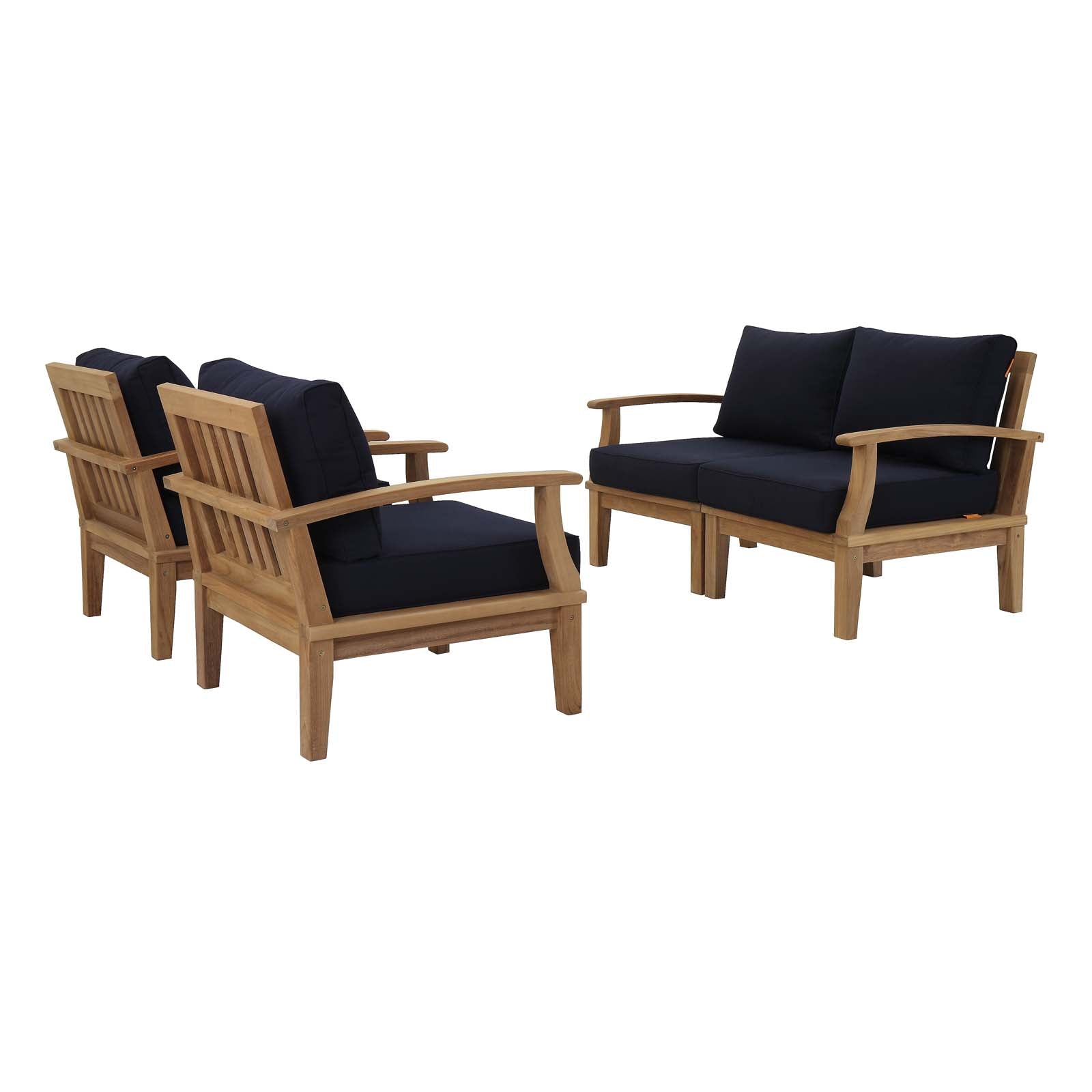 outdoor 4 Piece Outdoor Patio Teak Set