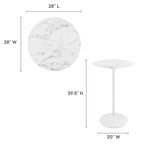 Lippa Round Artificial Marble Bar Table