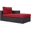 Convene Outdoor Patio Fabric Right Arm Chaise - EEI-1843-EXP-RED