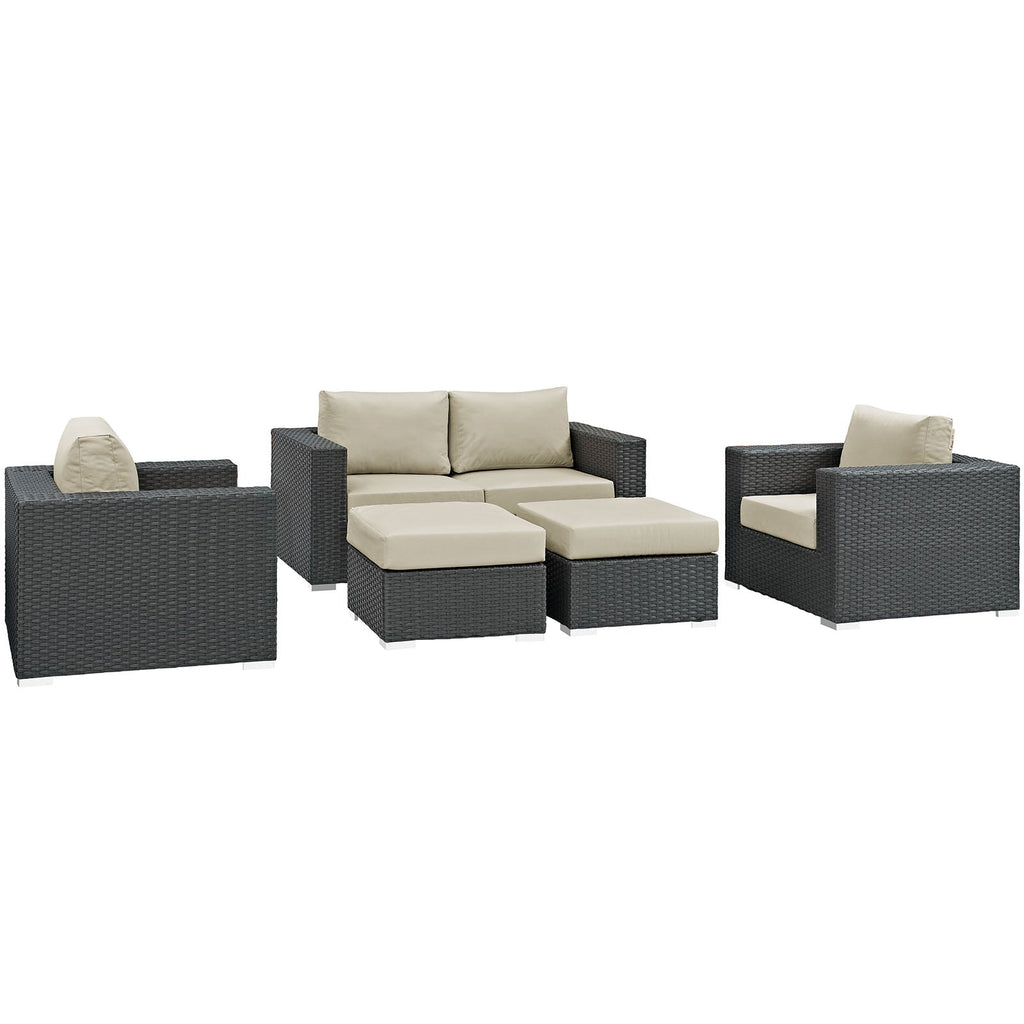 outdoor 5 Piece Outdoor Patio Sunbrella® Sectional Set