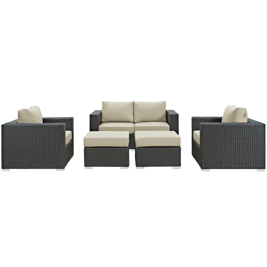 outdoor 5 Piece Outdoor Patio Sunbrella® Sectional Set