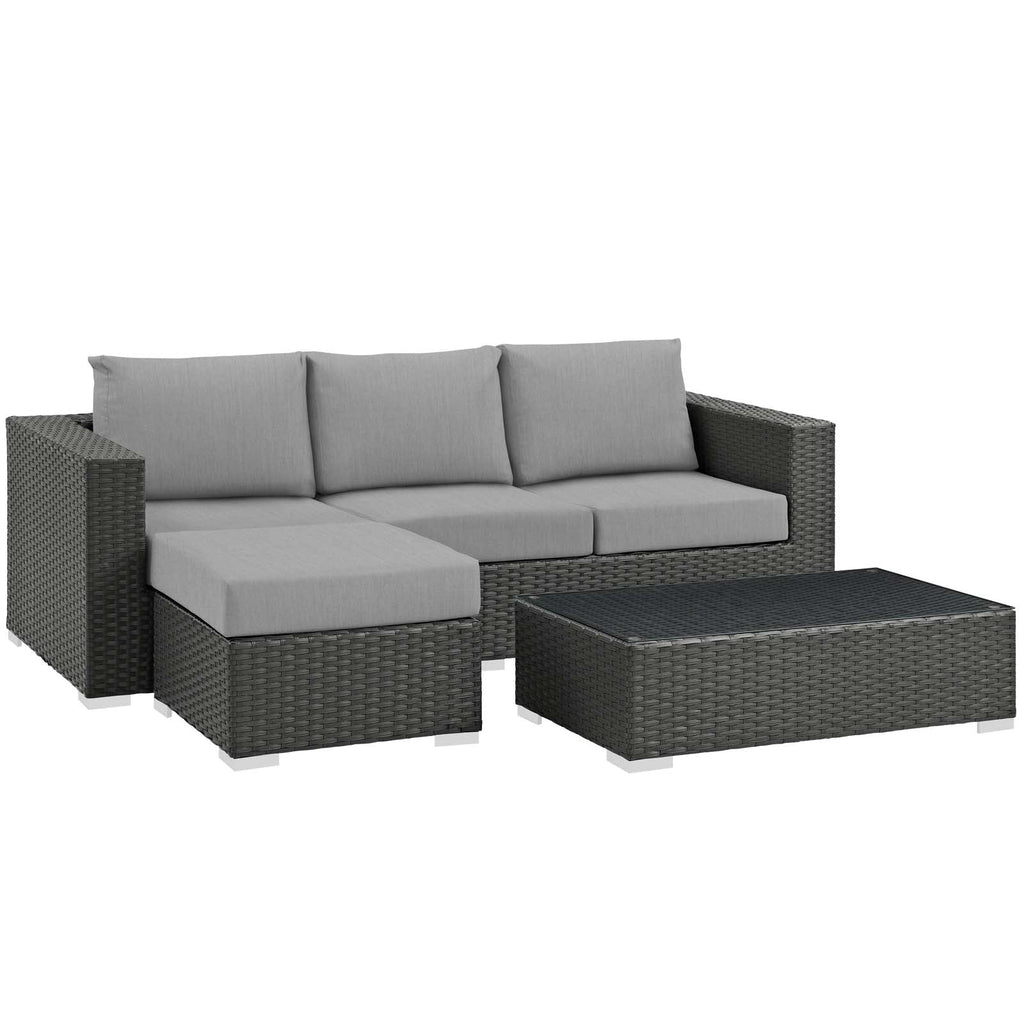outdoor 3 Piece Outdoor Patio Sunbrella® Sectional Set