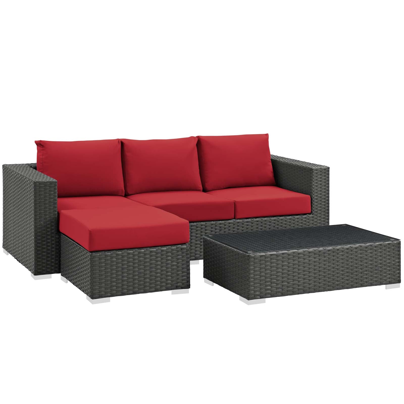 outdoor 3 Piece Outdoor Patio Sunbrella® Sectional Set