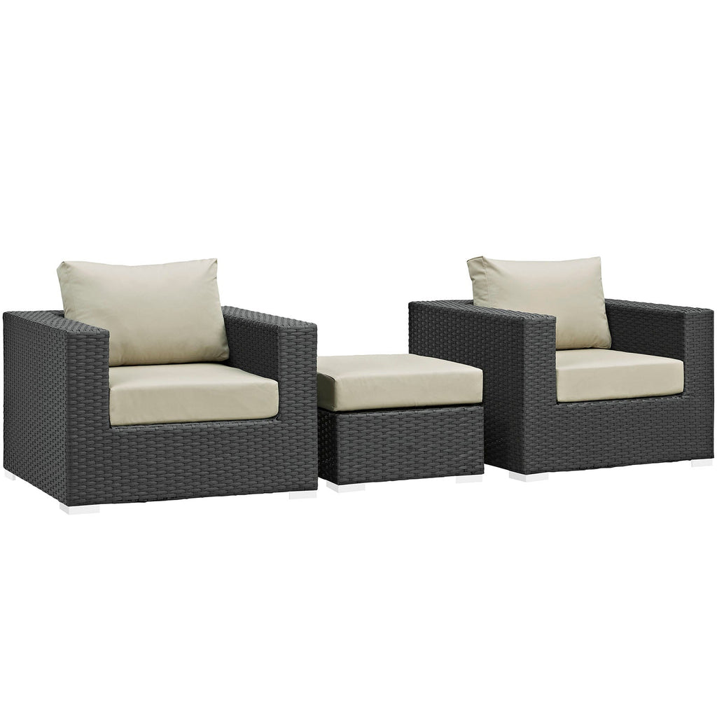 outdoor 3 Piece Outdoor Patio Sunbrella® Sectional Set