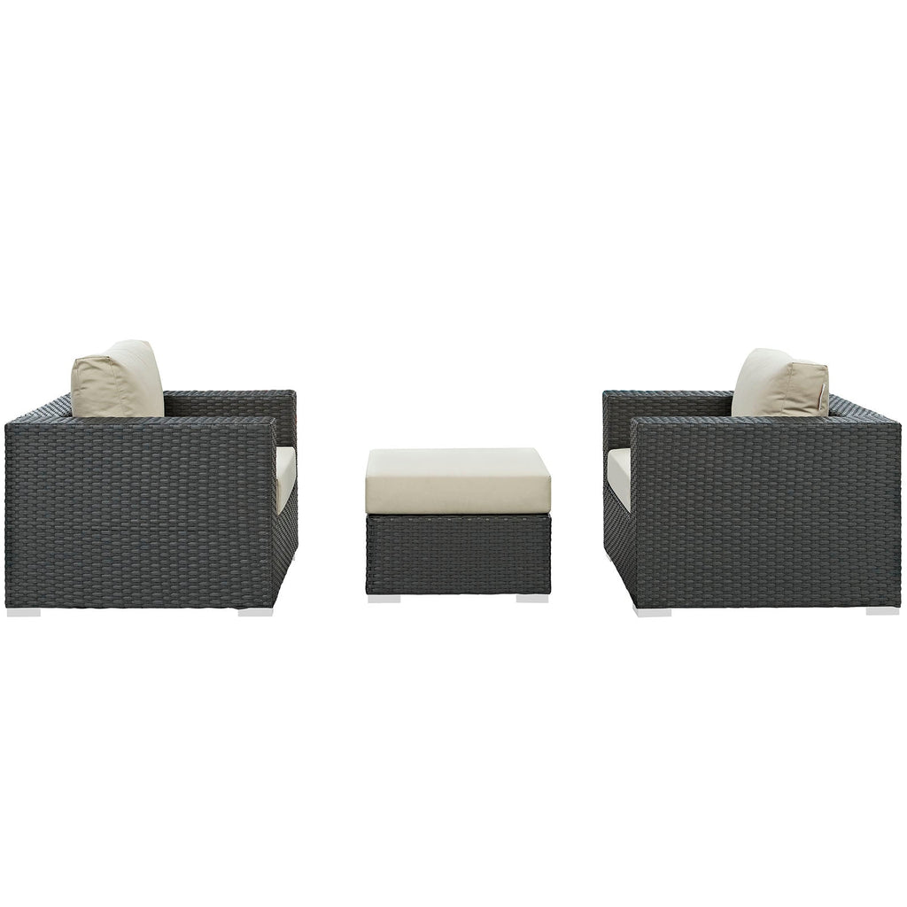 outdoor 3 Piece Outdoor Patio Sunbrella® Sectional Set
