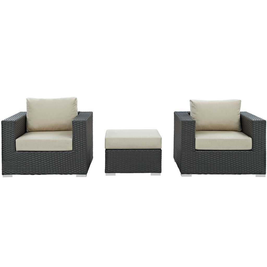 outdoor 3 Piece Outdoor Patio Sunbrella® Sectional Set