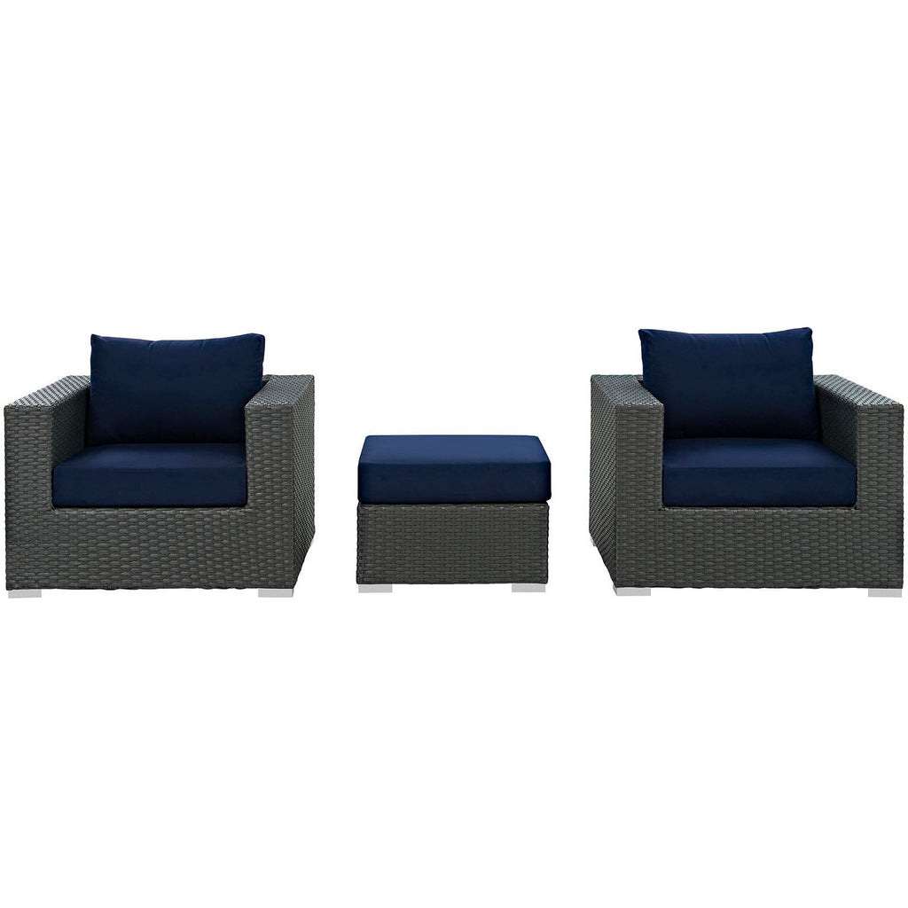 outdoor 3 Piece Outdoor Patio Sunbrella® Sectional Set