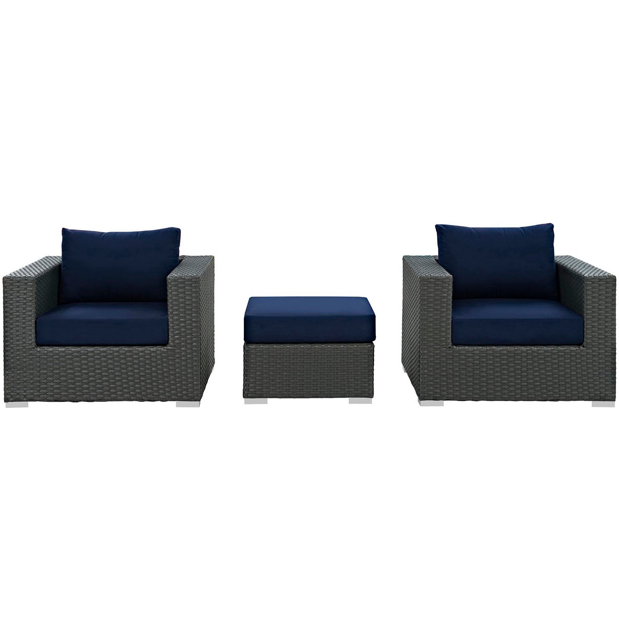 outdoor 3 Piece Outdoor Patio Sunbrella® Sectional Set