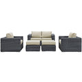 Summon 5 Piece Outdoor Patio Sunbrella® Sectional Set