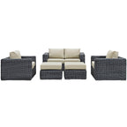 Summon 5 Piece Outdoor Patio Sunbrella® Sectional Set