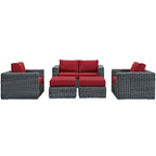 Summon 5 Piece Outdoor Patio Sunbrella® Sectional Set