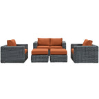 Summon 5 Piece Outdoor Patio Sunbrella® Sectional Set