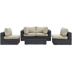Summon 5 Piece Outdoor Patio Sunbrella® Sectional Set