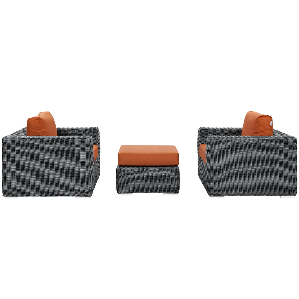 Summon 3 Piece Outdoor Patio Sunbrella® Sectional Set