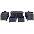 Summon 9 Piece Outdoor Patio Sunbrella® Dining Set