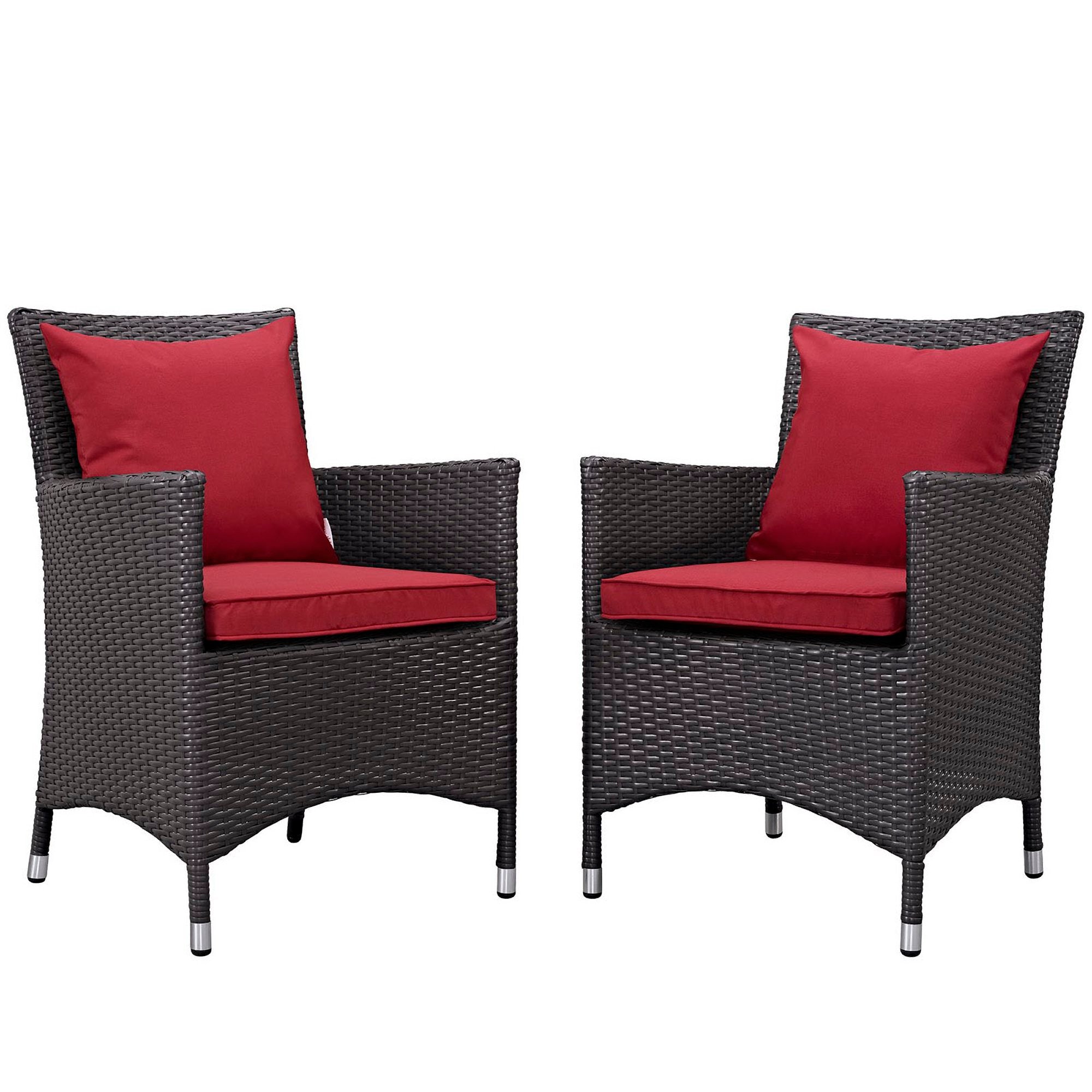 Convene 2 Piece Outdoor Dining Set - EEI-2188-EXP-RED-SET