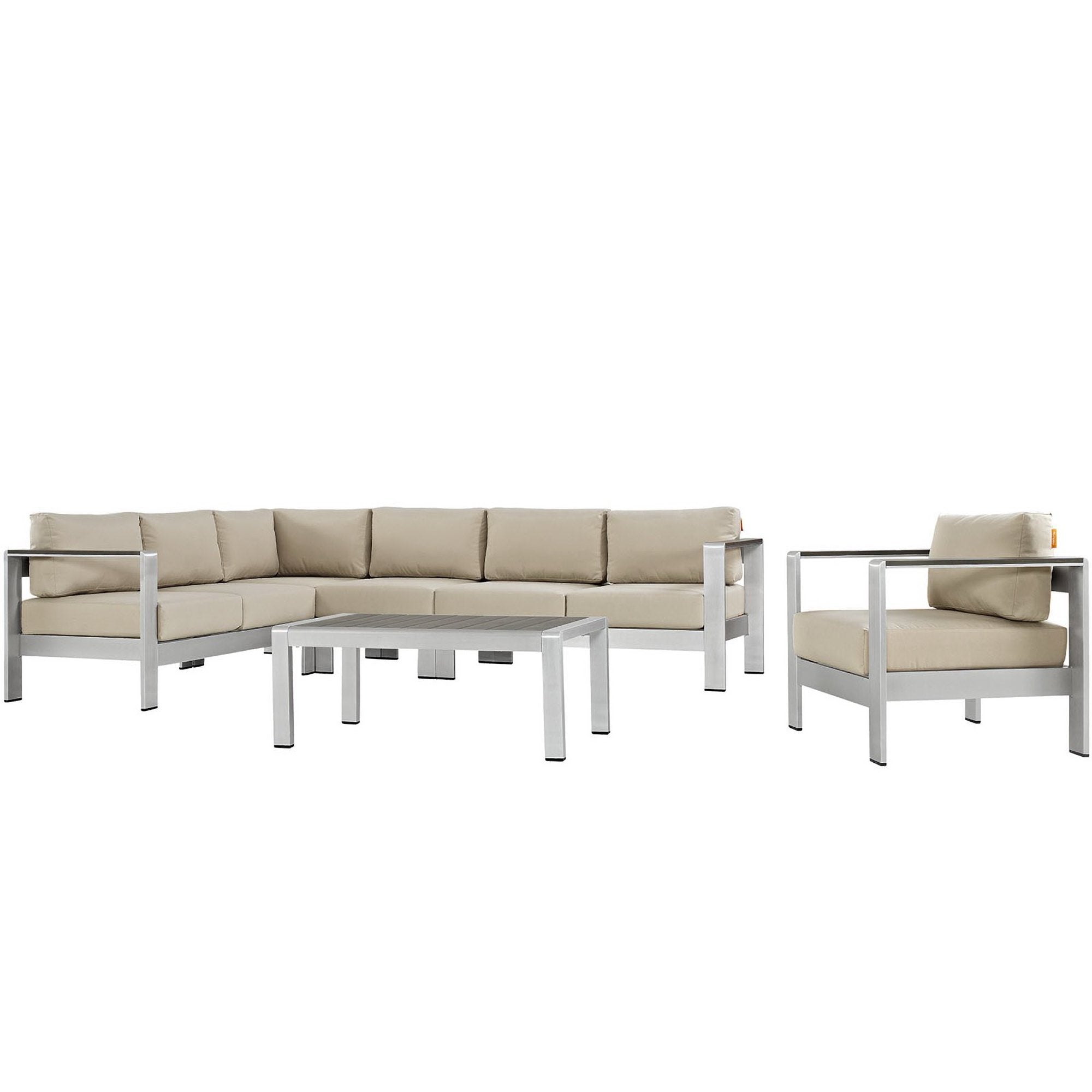 outdoor 6 Piece Outdoor Aluminum Sectional Sofa Set