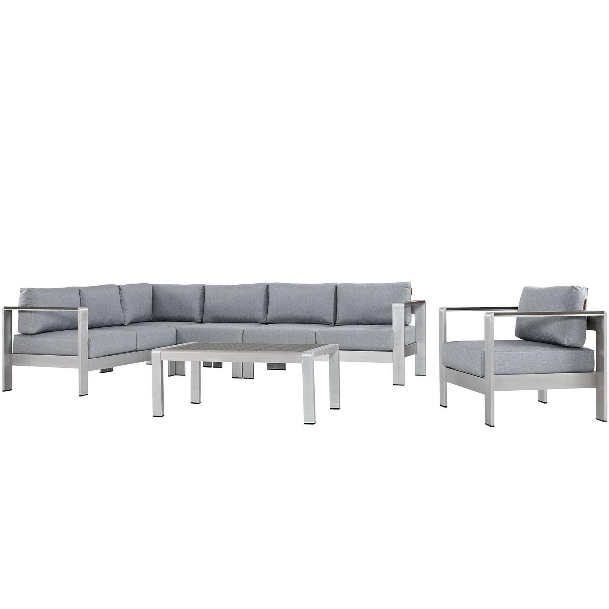 outdoor 6 Piece Outdoor Aluminum Sectional Sofa Set