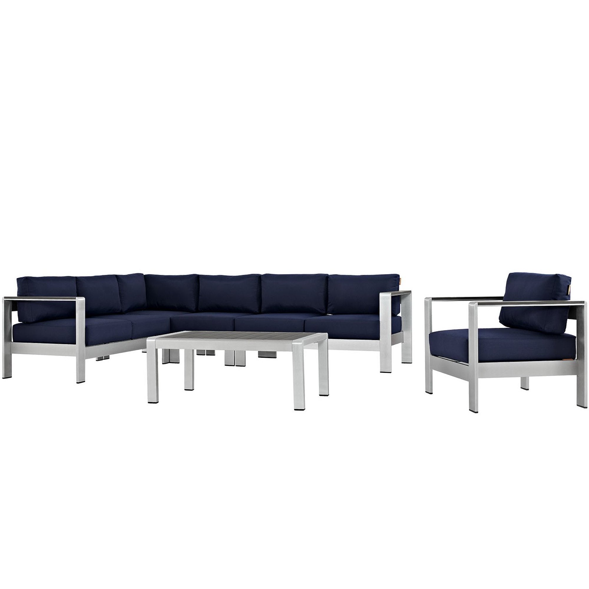 outdoor 6 Piece Outdoor Aluminum Sectional Sofa Set