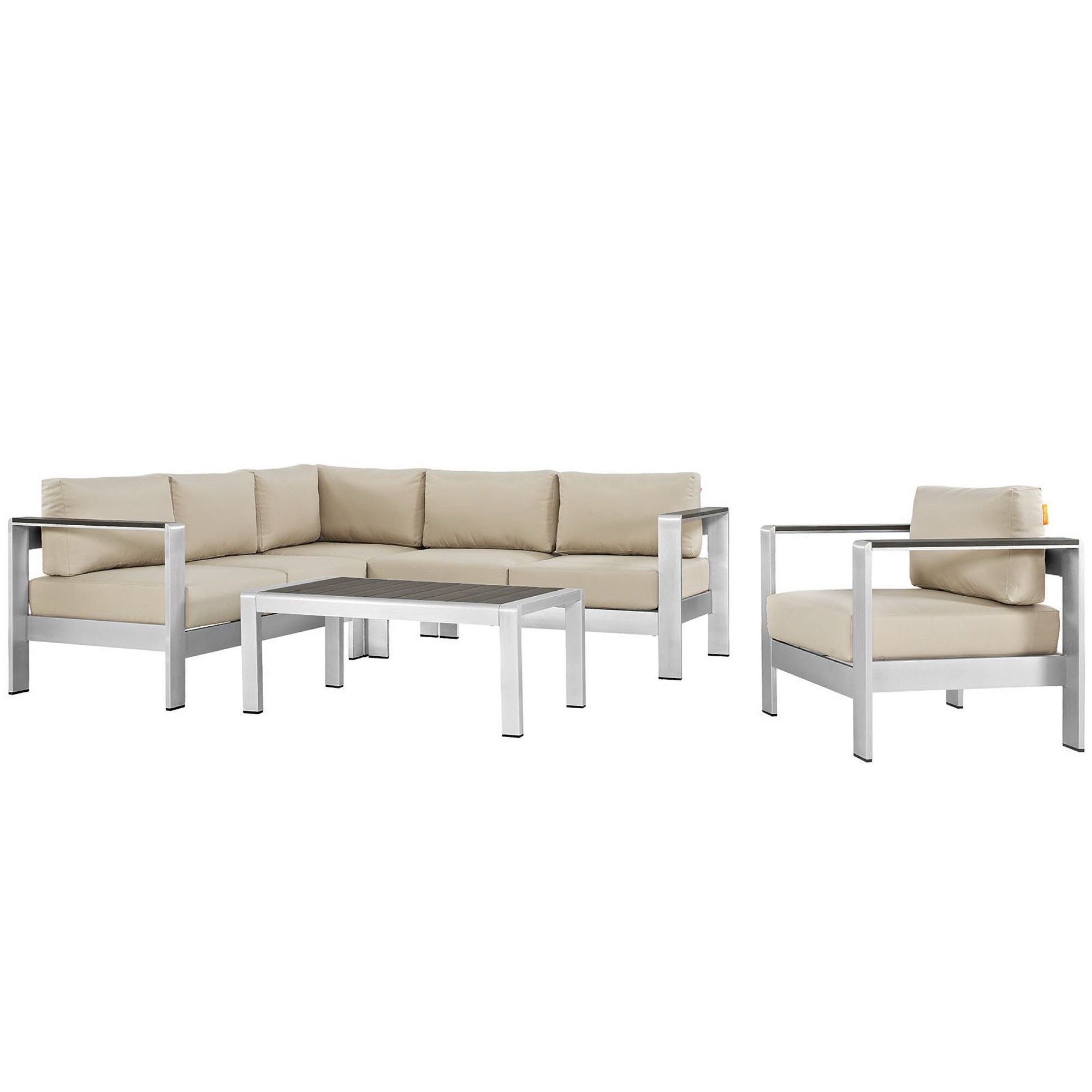 outdoor 5 Piece Outdoor Aluminum Sectional Sofa Set