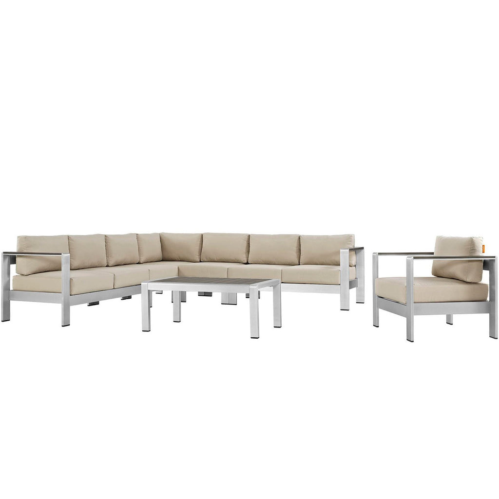 outdoor 7 Piece Outdoor Aluminum Sectional Sofa Set