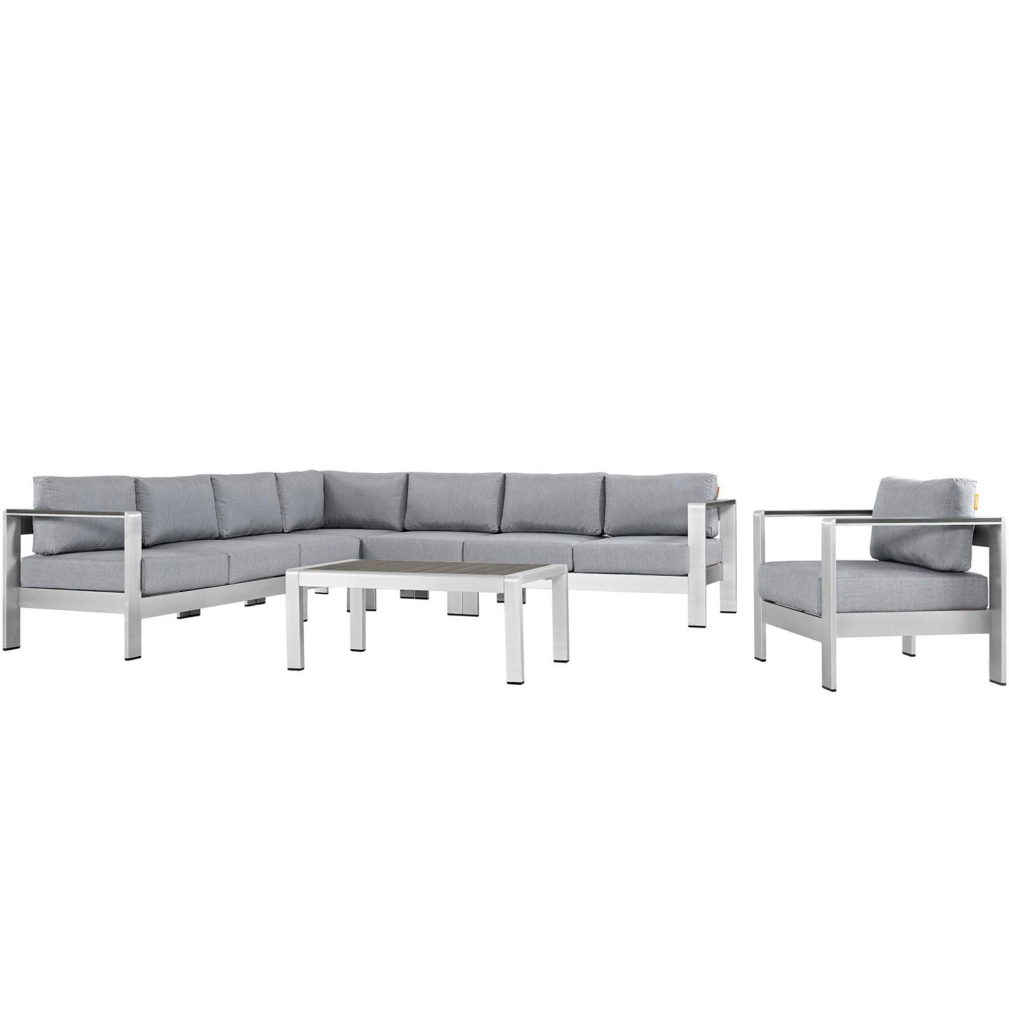 outdoor 7 Piece Outdoor Aluminum Sectional Sofa Set