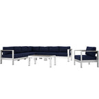 outdoor 7 Piece Outdoor Aluminum Sectional Sofa Set