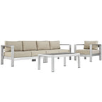 outdoor 4 Piece Outdoor Aluminum Sectional Sofa Set