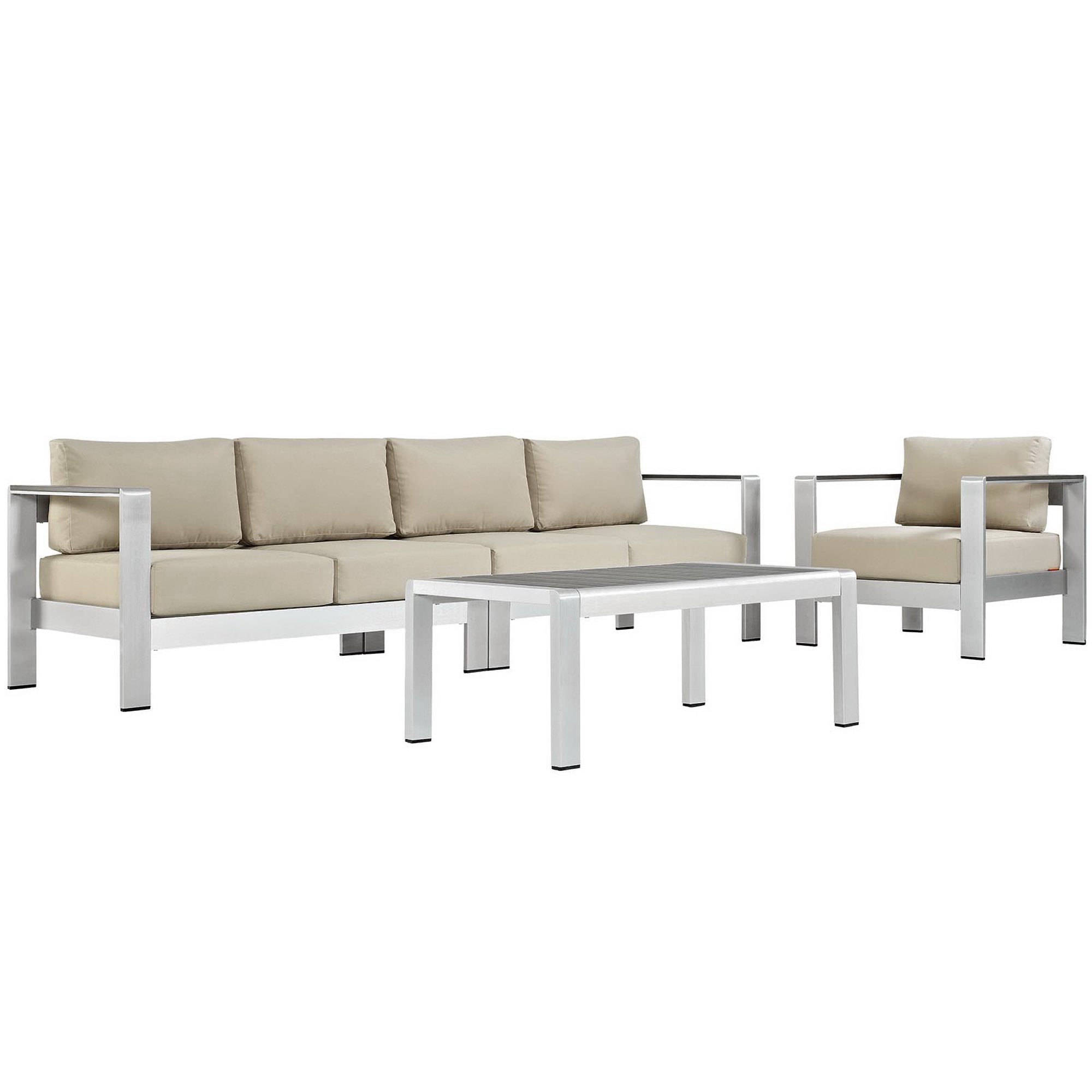 outdoor 4 Piece Outdoor Aluminum Sectional Sofa Set