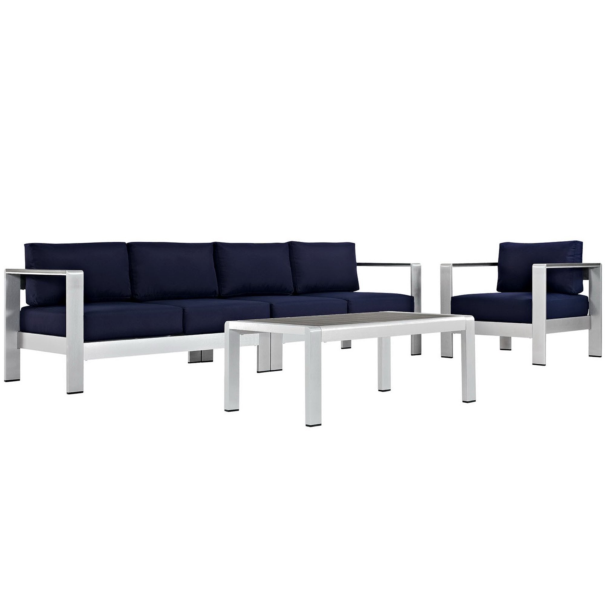 outdoor 4 Piece Outdoor Aluminum Sectional Sofa Set