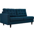 Empress Left-Facing Upholstered Fabric Loveseat - EEI-2589-AZU
